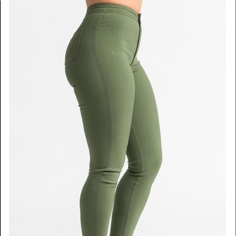 Swank A Posh High Waist STRETCHY Jeans- Olive